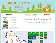 Tablet Screenshot of campings-yonne.com